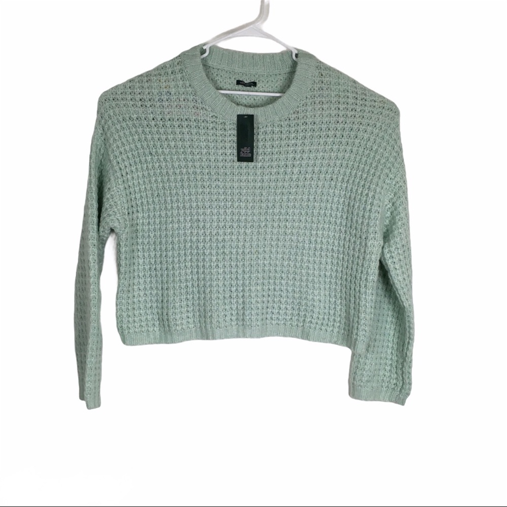 Women's Crewneck Waffle Knit Pullover Sweater NWT